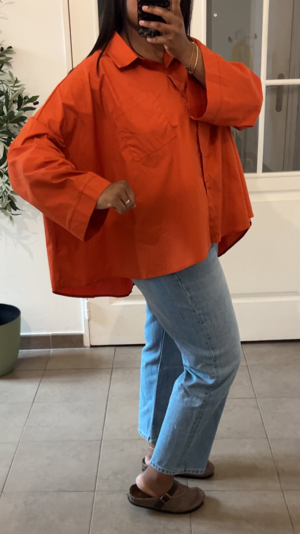 CHEMISE ASYMÉTRIQUE ORANGE