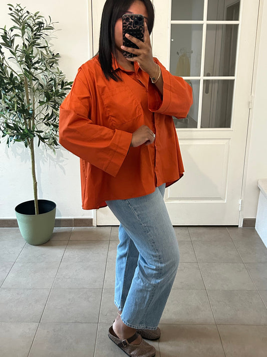 CHEMISE ASYMÉTRIQUE ORANGE