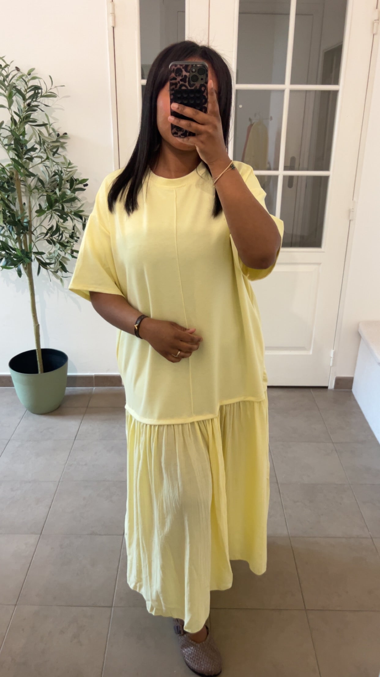 ROBE TEE-SHIRT JAUNE