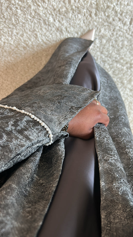 KIMONO BROCARD GRIS + ROBE