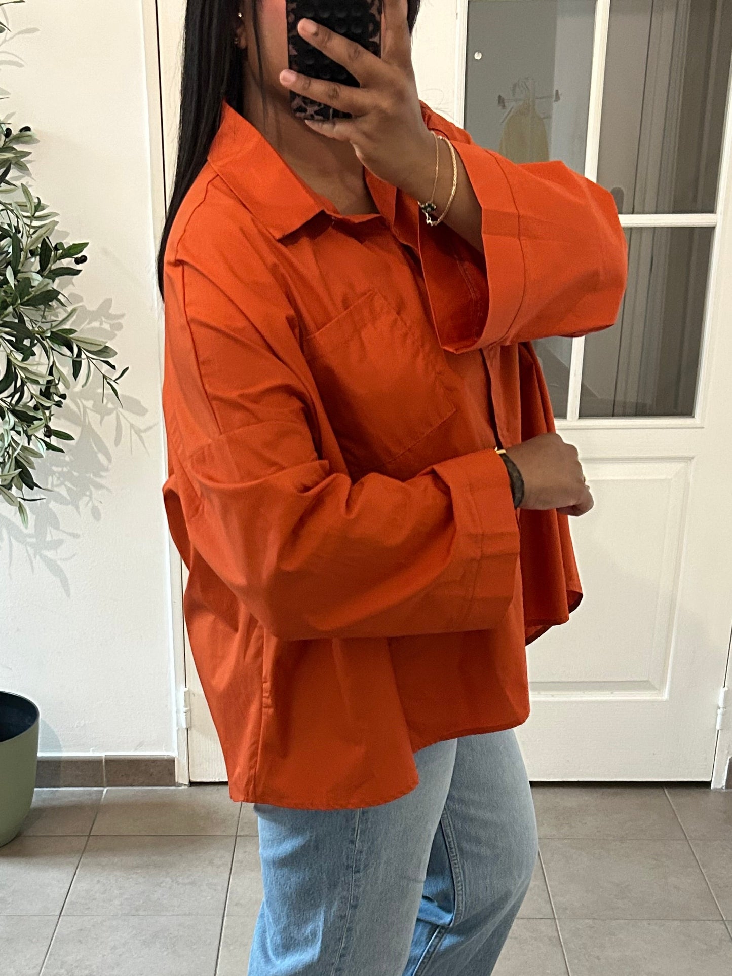 CHEMISE ASYMÉTRIQUE ORANGE