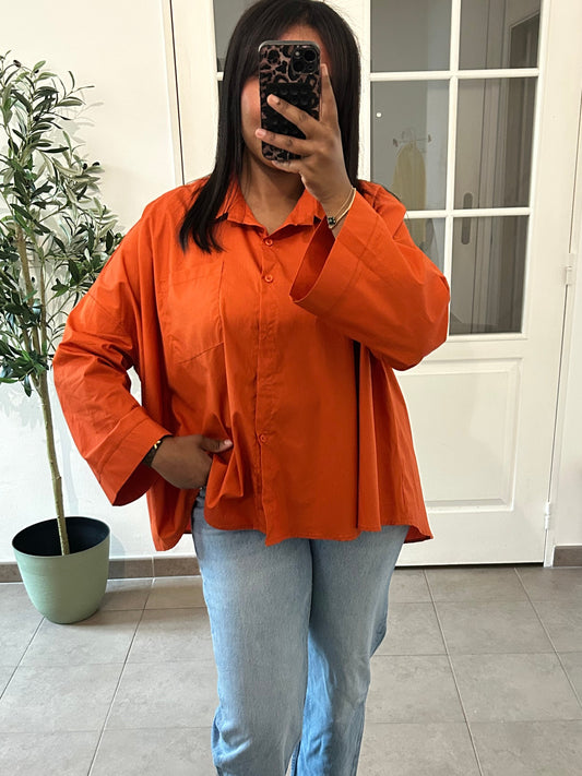 CHEMISE ASYMÉTRIQUE ORANGE