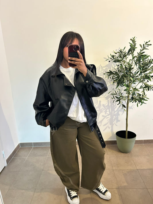 BLOUSON SIMILI CUIR DARK